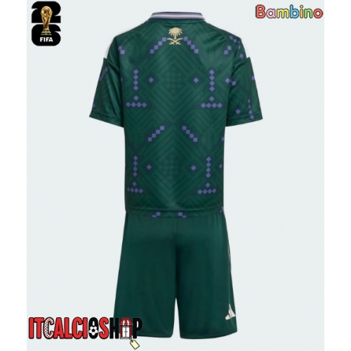 Arabia Saudita Prima Maglia Bambino Mondiali 2026 Manica Corta (+ Pantaloni corti)